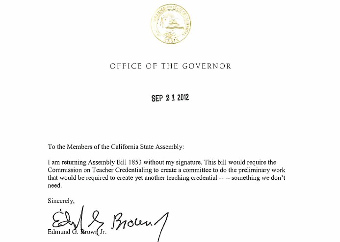 Governor Brown Vetoes Assemblywoman Bonilla's Transitional ...