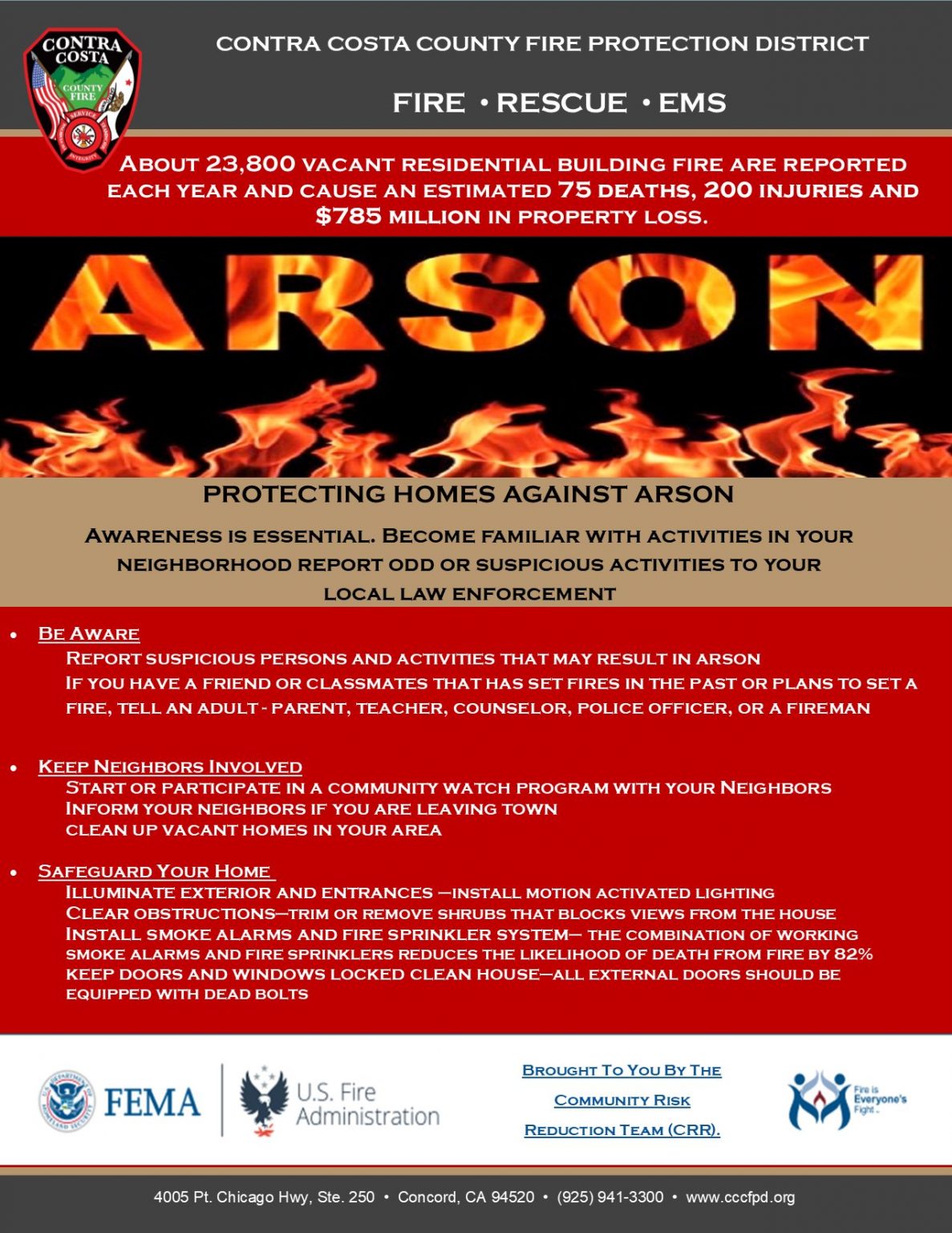 Contra Costa County Fire Protection District's Arson Awareness Week