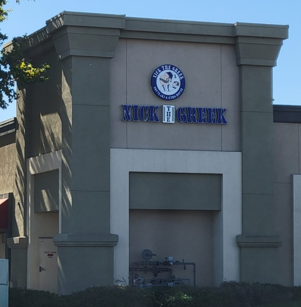 "Nick The Greek" Sign Goes Up In The Clayton Valley Shopping Center In